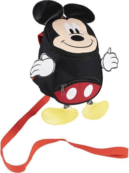 Cerdá Mickey Mouse, rugzak voor peuters, met veiligheidslijn, zwart/rood, Eén maat, Casual