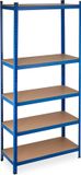 Relaxdays Stellingkast Metaal - 1325 kg - 5 etages - 220 x 100 x 45 cm - Blauw