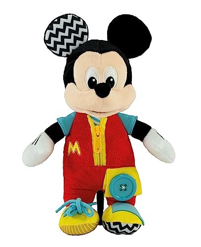 Clementoni - 17859 - Disney Baby Mickey Aankleedknuffel - Knuffel, Montessori Speelgoed, Educatief Speelgoed Voor Kinderen, Stimuleert De Baby-motoriek, Baby Speelgoed, 18-36 Maanden