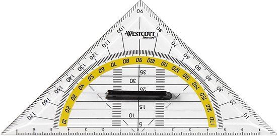Westcott Geodriehoek - 14cm - Transparant - Kunststof