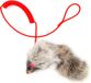 Nobleza Jouet pour chat - Souris en peluche avec ficelle - Rouge/Gris