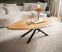 Sarity Table basse Edge Organique 140x76 cm Chêne Naturel Métal Noir Flow-Edge