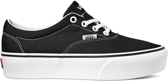 Vans Doheny Platform Canvas Dames Sneakers - Black/White - Maat 39