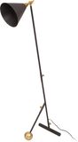 Padiro lampadaire, 59 x 32 x 144 cm - noir et doré - fer - abat-jour incliné et poids décoratif