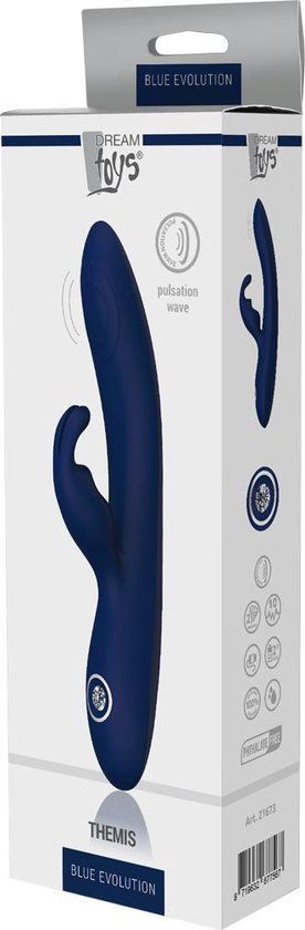 Blue Evolution Themis Rabbit Vibrator - Blue - 22 cm