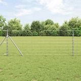 vidaXL Weidehekwerk - Zilver - 100 x 0,8 m - Gegalvaniseerd staal