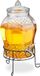 Merkloos Relaxdays Drankdispenser met houder - 8 liter - Glas - RVS tapkraan - Transparant