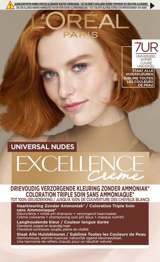 L'Oréal Paris Excellence Universal Nudes 7UR Koperrood - Permanente Haarkleuring