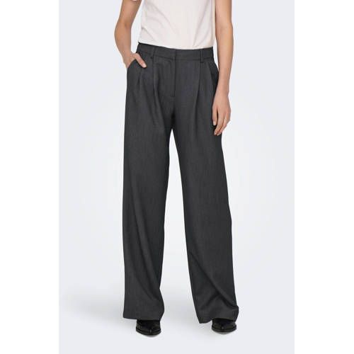ONLY ONLHATTIE High Waist Straight Fit Trousers - Dark Grey