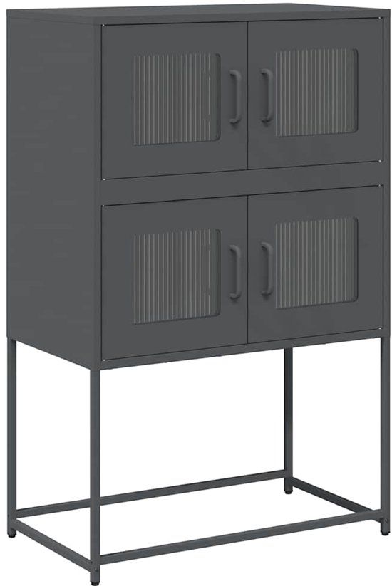 vidaXL Hoge kast 68x39x107 cm staal antracietkleurig