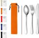 Allecta - Set de couverts de camping 4 pièces Acier inoxydable Rouge/Argent