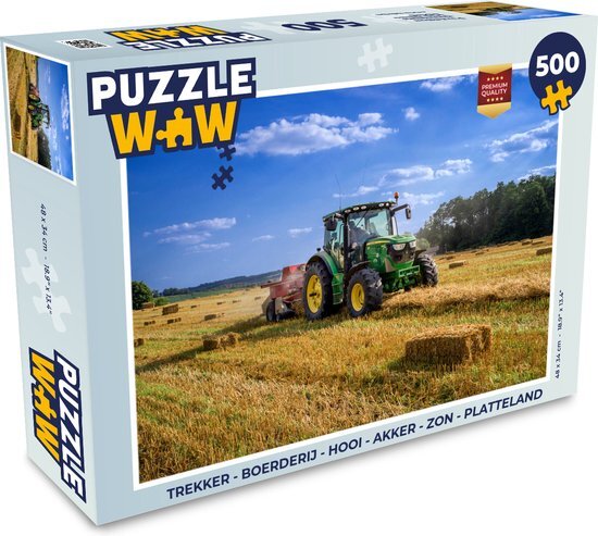 MuchoWow Puzzel Trekker - Boerderij - Hooi - Akker - Zon - Platteland - Legpuzzel - Puzzel 500 stukjes - Sinterklaas cadeautjes - Sinterklaas voor grote kinderen