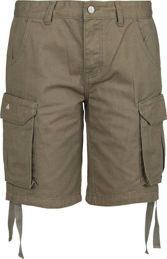 Black Premium by EMP olijfgroene korte broek met riemlussen - Dames - 32