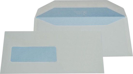 Gallery Witte Enveloppen met Venster - 114x229mm - Gegomd - Doos 500 stuks