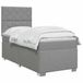 vidaXL Boxspringbed met matras Lichtgrijs 90 x 190 cm Stof
