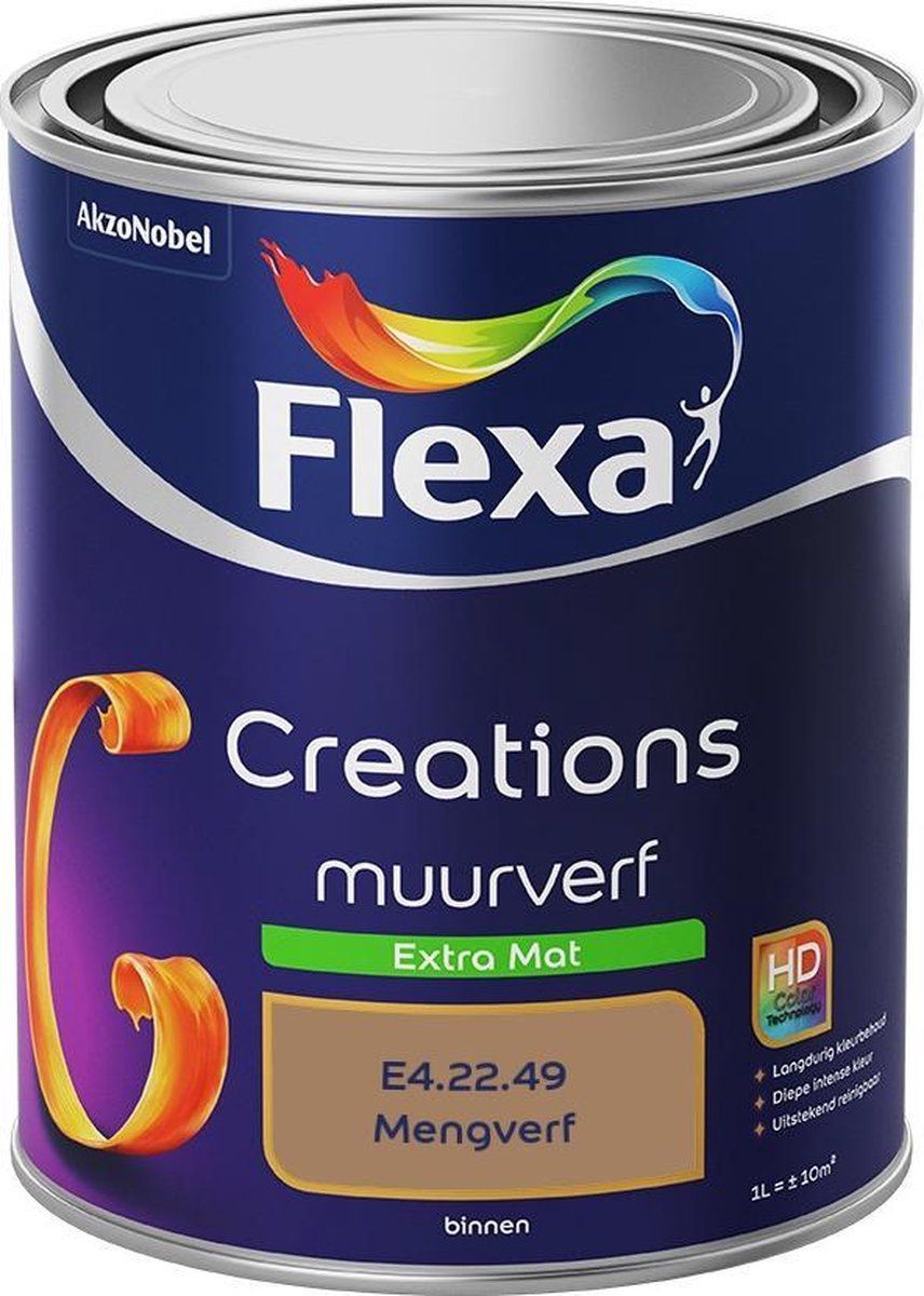 FLEXA Creations Muurverf - Extra Mat - E4.22.49 - 1 liter