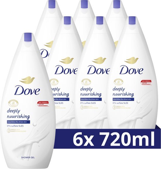 Dove Deeply Nourishing Douchecr&#232;me - 6 x 720 ml - Voordeelverpakking