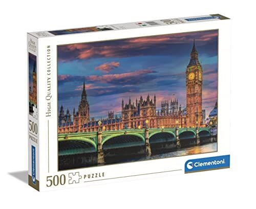 Clementoni Collection-The London Parliament-500 Puzzel, Made in Italy, 500 delen, stad, landschappen, Londense puzzel, plezier voor volwassenen, meerkleurig, medium, 35112