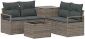 vidaXL Bankstel 2 zitplaatsen grijs en donkergrijs polyrattan 37 cm