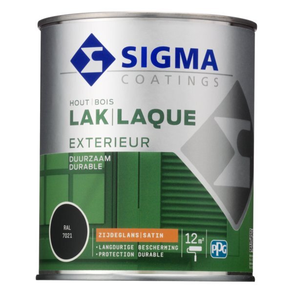 Sigma - Doe Het Zelf Sigma Houtlak exterieur zijdeglans - RAL 7021 - 0.75L