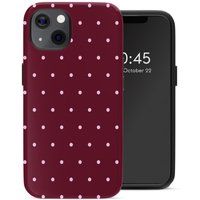 Selencia Vivid Backcover voor de Apple iPhone 13 Pro - Happy Dots Burgundy