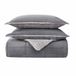 Eddie Bauer Dekbedset, ultra zacht en gezellig, Sherpa omkeerbaar beddengoed met bijpassende sham(s), 100% polyester fleece, grijs, koningin