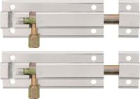 AMIG schuifslot/plaatgrendel - 4x - aluminium - 5 cm - argent - porte - clôture - fenêtre