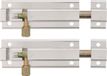 AMIG schuifslot/plaatgrendel - 4x - aluminium - 5 cm - argent - porte - clôture - fenêtre