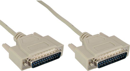 InLine Premium seriële RS232 kabel 25-pins SUB-D (m) - 25-pins SUB-D (m) / gegoten connectoren - 9 meter
