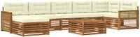 vidaXL Acacia Hout Bank Loungeset Natuurlijk en Crème