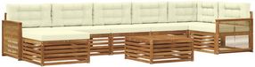 vidaXL Acacia Hout Bank Loungeset Natuurlijk en Crème