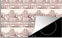Merkloos KitchenYeah® Inductie beschermer 77x51 cm - Huizen - Patronen - Abstract - Inductiebeschermer - Multicolor