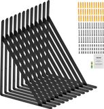 VEVOR Plankbeugels 460 X 305 X 25 Mm 12 Stuks Zwevende Plankbeugels Beugels voor Planken 3 Mm Dik Matzwarte Driehoekige Plankbeugels Stalen Plankbeugels Met Een Draagvermogen Van 72,6 Kg