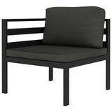 vidaXL 6-delige loungeset met kussens, aluminium, antracietkleurig