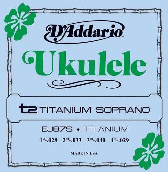 D'Addario EJ87S Soprano Ukulele Strings - Titanium - 28-33-40-29