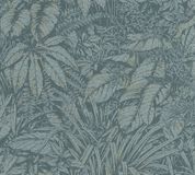 Living Walls Behang Botanisch Blauw Petrol Zilver Vlies 53cm x 10.05m