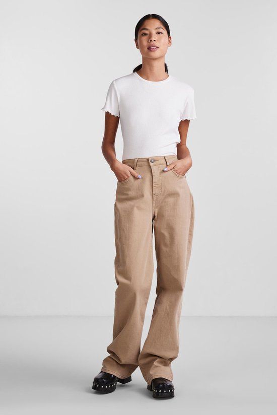 Pieces T-shirt Pcnicca Ss O-neck Top Noos - Bright White - Women's Size M