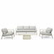 BUITEN living Florence/Luna stoel-bank loungeset 5 personen | aluminium + touw | beige | 4-delig
