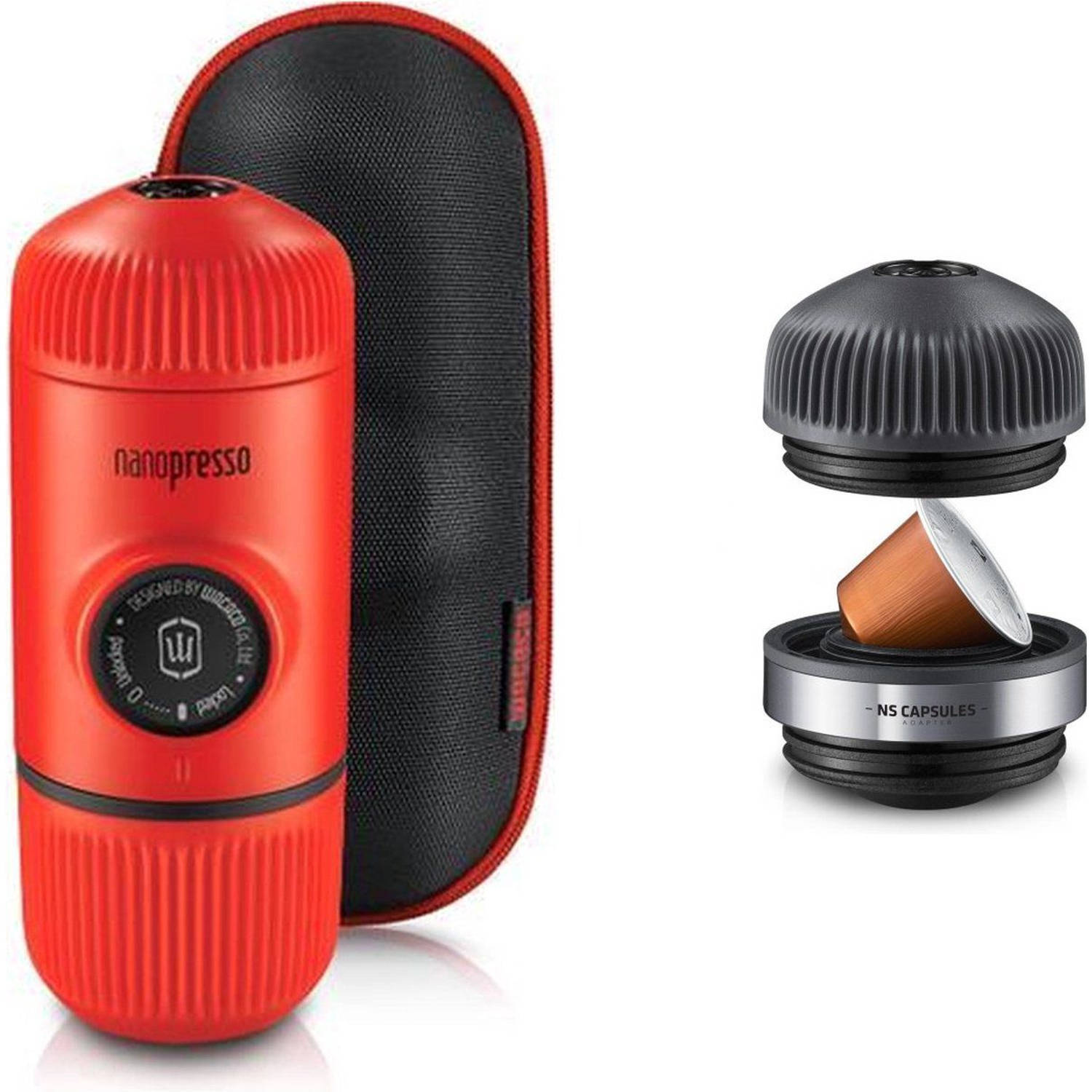 Wacaco - nanopresso - lavarood - nanopresso ns-adapter - combiset - parya variant rood