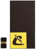 CRESSI Towel Microfibre Double Face Vela High Performance Incredibly Absorbent Much Superior to Standard Towels - Black/Yellow XL (75x150 cm), Unisex