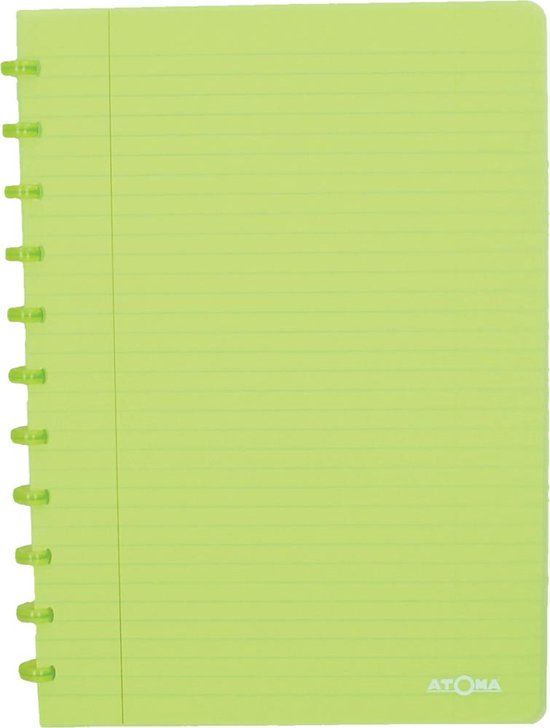 Atoma Trendy schrift, ft A4, 144 bladzijden, gelijnd, transparant groen 10 stuks