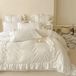 Microfiber housse de couette avec volants - 200 x 200 cm, blanc