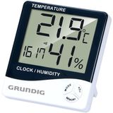 Grundig Weerstation Digitaal - Thermometer Binnen en Buiten met Hygrometer - Weerstation Binnen en Buiten met Klok en Alarm - LCD Display - 9.5 x 10.5 x 2 cm - Wit/Zwart