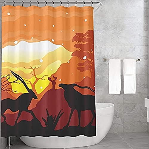 Bonamaison Digitaal Gedrukt Douchegordijn, Waterdicht Anti-schimmel, 140x200cm - Turkije