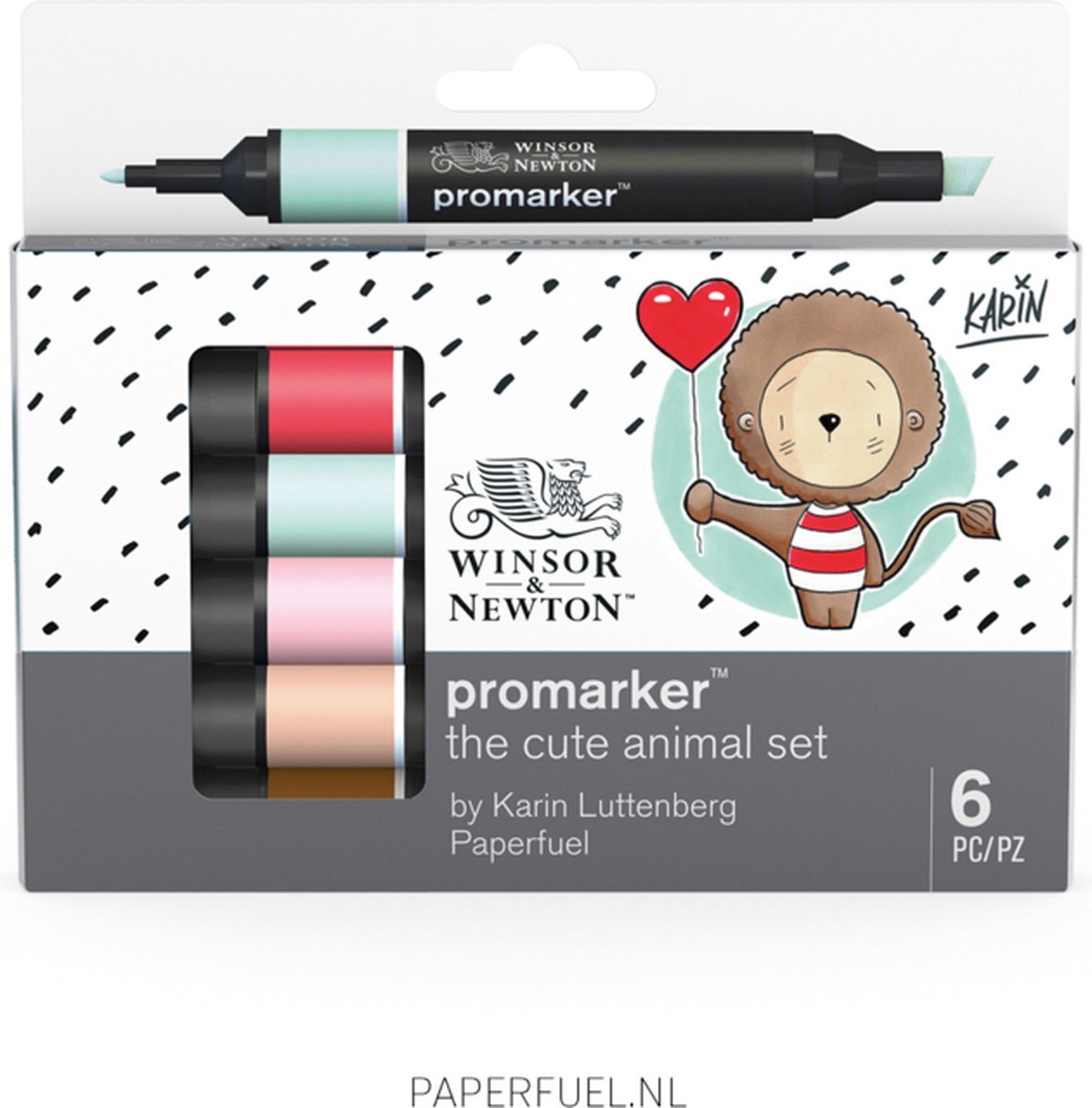 Winsor & Newton Promarker™ Paperfuel Cute Animal 6 Set