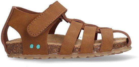 BunniesJR Jongens Platte Sandalen - Cognac - Imitatieleer - Klittenband