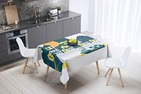 Bonamaison Tafelkleed, Anti-Mold, Sneldrogend, Waterdicht, 100% Polyester Tafellaken, 140cm x 140cm - Ontworpen en Vervaardigd in Turkije