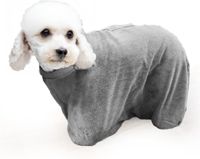 Royal Dry Doggybag XS - Microvezel Hondendroogzak - Ruglengte 30 cm - Hondenbadjas - Honden handdoek - Grijs