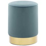 vidaXL Kruk fluweel 28 x 36 cm lichtblauw en goudkleurig