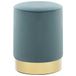 vidaXL Kruk fluweel 28 x 36 cm lichtblauw en goudkleurig